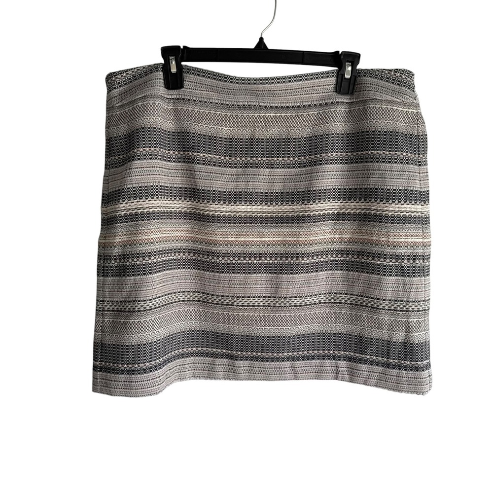 ANN TAYLOR LOFT Aztec Striped Woven Tweed Straight Ladies Mini Skirt, 16